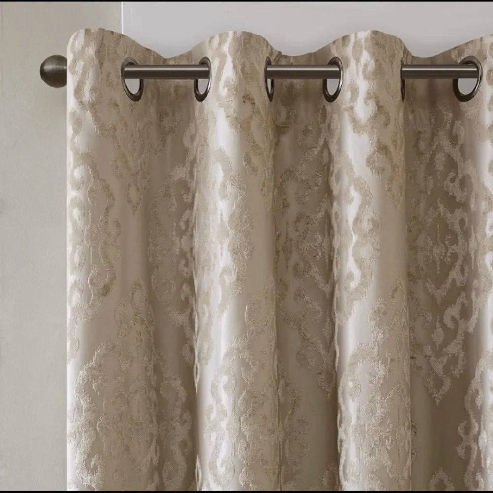 SunSmart Mirage Total‎ Blackout Knitted Jacquard Damask Room Blackout Curtains